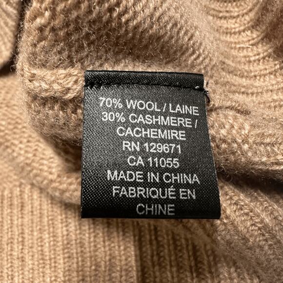 360 Cashmere Hudson Fringed Turtleneck Pullover Sweater Tan Size‎ Large NWOT - Picture 8 of 10